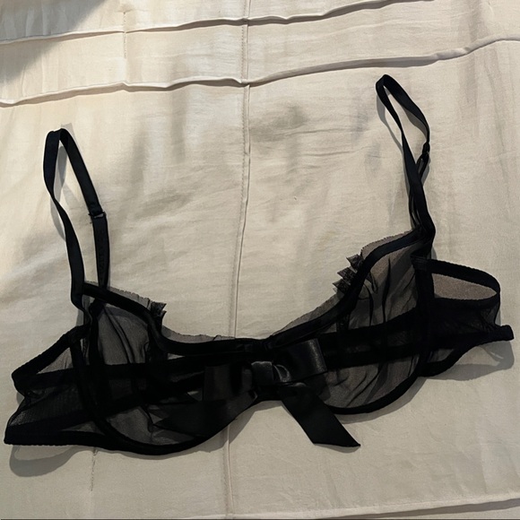 La Perla Black Sheer Bra with Bow Detail - Picture 2 of 4